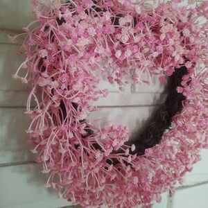 Pink 🌸 HearT 🩷 Floral Wreath + Grosgrain Ribbon~`•
